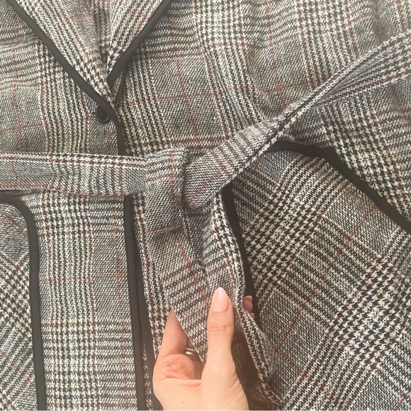 New Plus Plaid Pocket Contrasting Border Long Pants Sleeveless Vest Jacket NWT - Picture 13 of 16